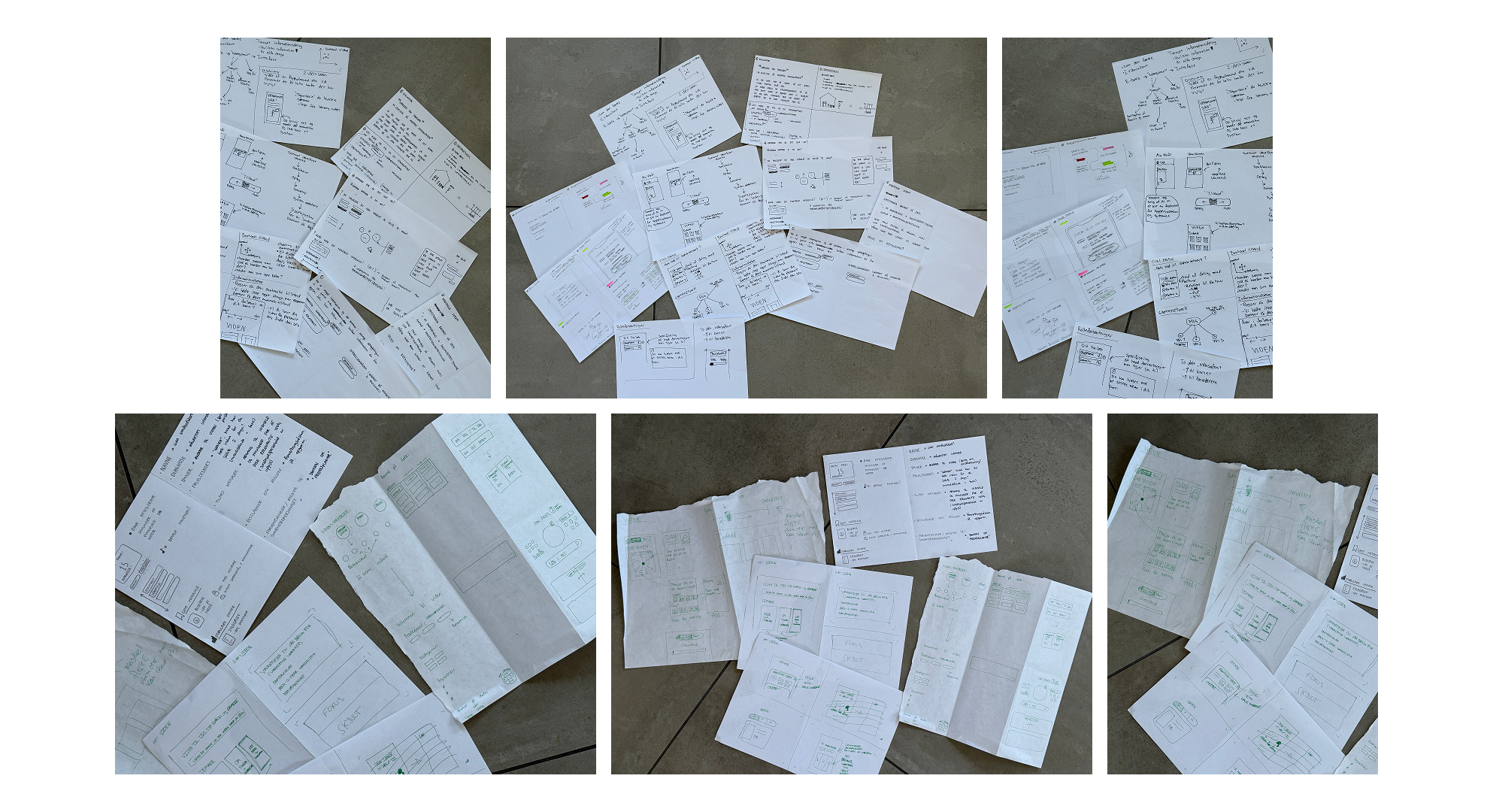 Concept sketches — overview of all ideation panels